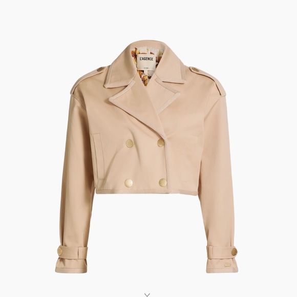 L'AGENCE  Kento Cotton Crop Trench Jacket - Picture 1 of 6
